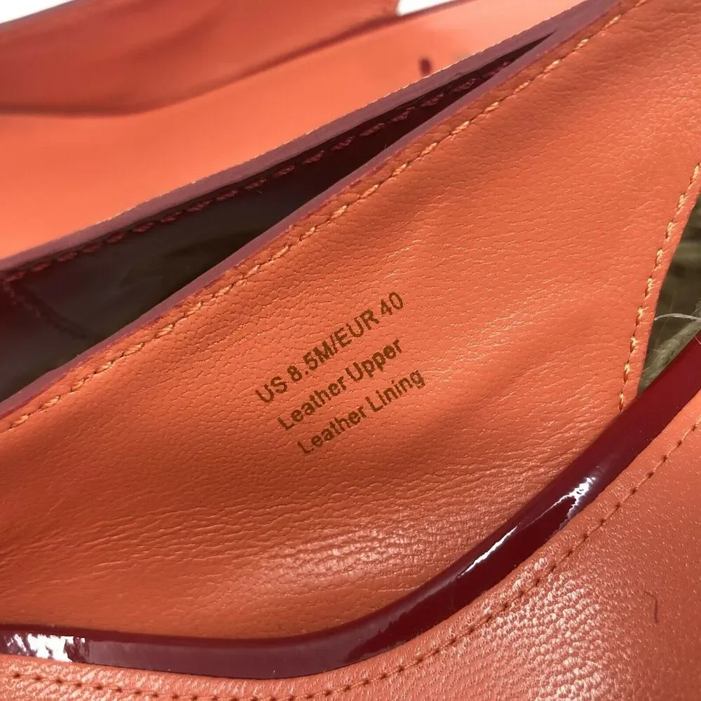 Via Spiga Shoes 8.5 Women's Espadrille Wedge Red Patent Platform‎ Slingback